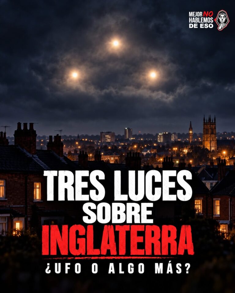 Ilustración de MNHDE sobre tres luces sobre Inglaterra; arte generado con IA, no fotograma del avistamiento.