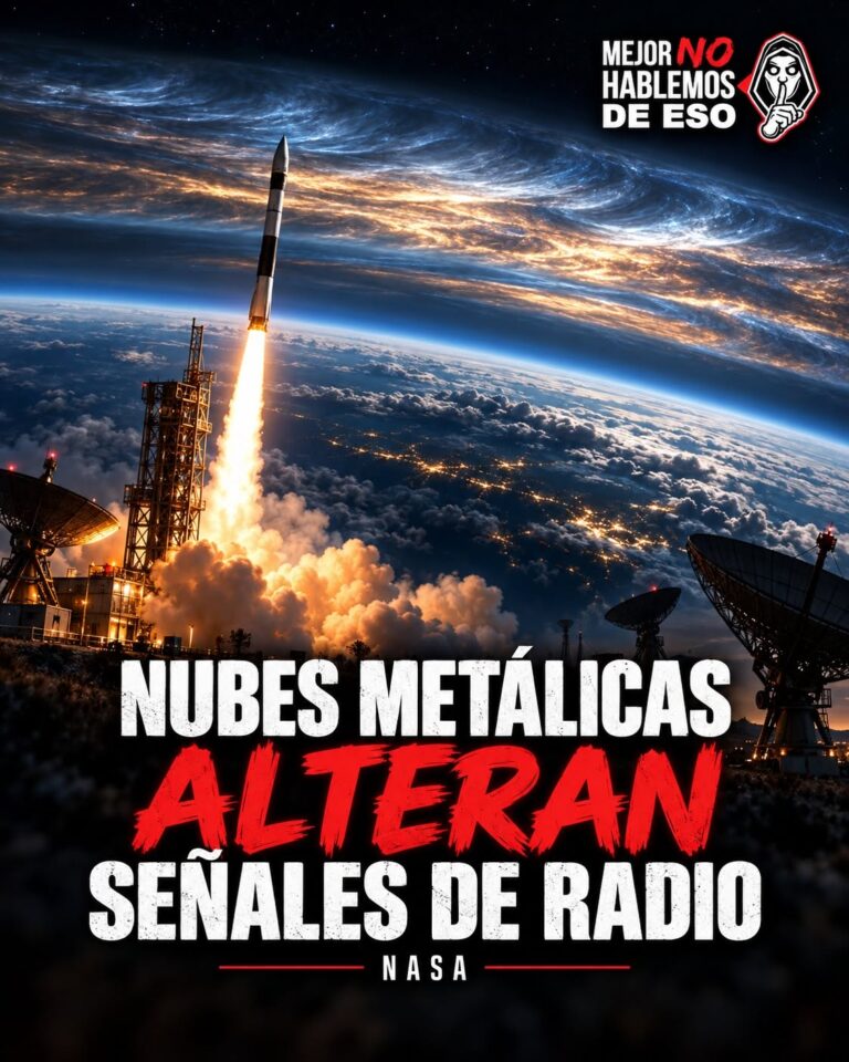 Arte IA de MNHDE de un cohete y antenas bajo una capa luminosa; las capas E esporádicas reales son invisibles a simple vista.