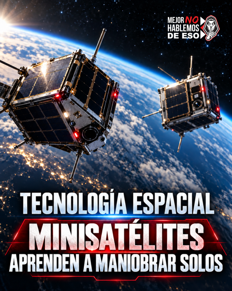 Arte IA de MNHDE con dos pequeños satélites sobre la Tierra; representación conceptual, no fotografía de SSPICY u Otter 24C.